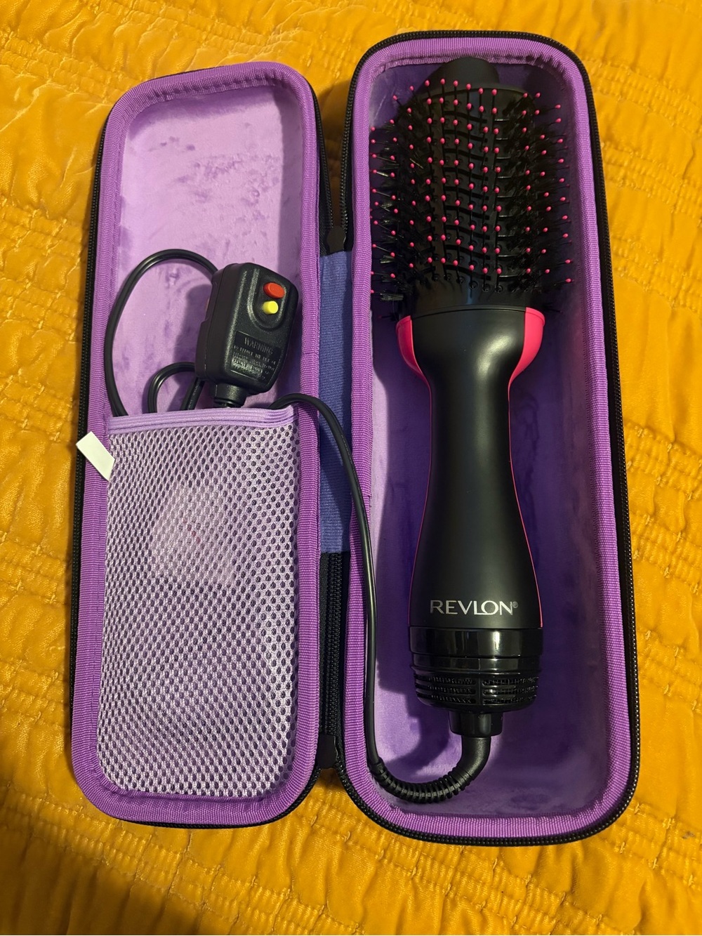Revlon Black & Purple Hot Air Brush with Pink Accents